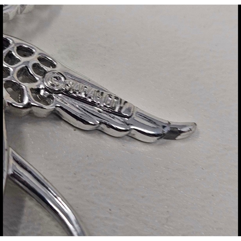 Vintage Sarah Coventry Silver Tone Swallow Bird Brooch Pin 2.5 Inch Openwork - Picture 3 of 3